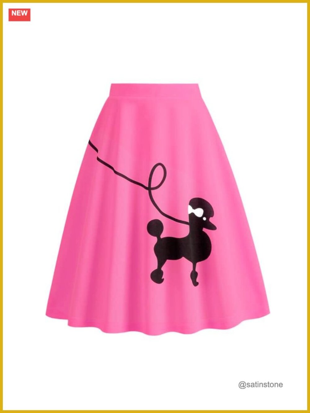 Vintage 50s Poodle Skirt High Waist Swing Pleated Halloween Costume